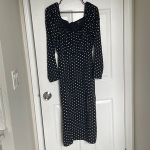 Lulus polka dot midi dress, size S